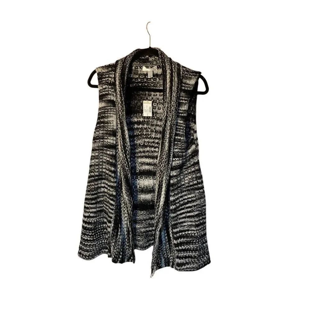 NWT Dress Barn, women’s grey open cardigan, vest, size large